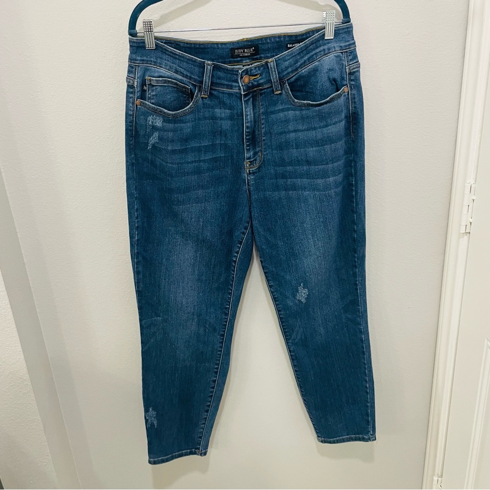 Judy Blue Los Angeles Relaxed Fit Factory Distressed  Jeans Womens Plus Size 16W